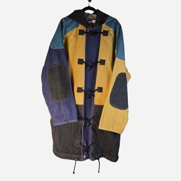 Corniche multi colored denim hooded jacket size XL - Picture 1 of 7